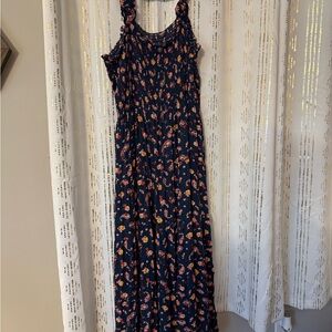 Floral Paisley Navy Maxi Dress